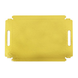 Tacki Papierowe Prostokątny Złote z Uchwytami 22x28cm (100 Sztuk)