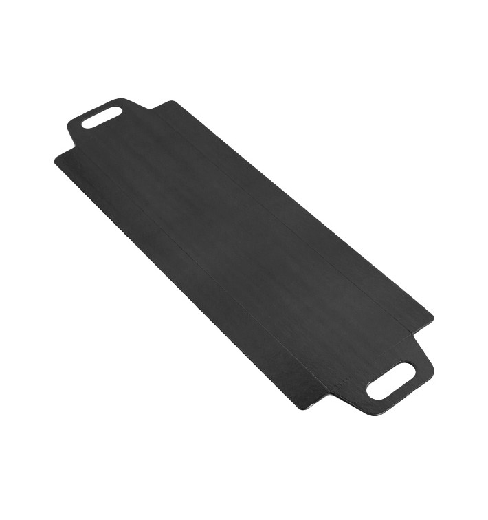 Tacki Papierowe Prostokątny Czarni z Uchwytami 32x7,5 cm (100 Sztuk) Tacki Papierowe Prostokątny Czarni z Uchwytami 32x7,5 cm (100 Sztuk)