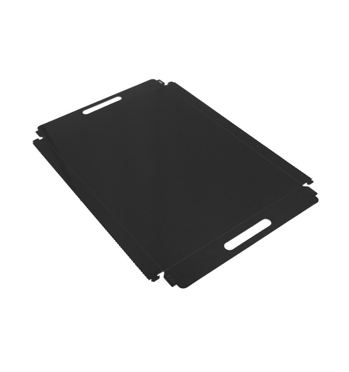 Tacki Papierowe Prostokątny Czarni z Uchwytami 28,5x38,5 cm (100 Sztuk) Tacki Papierowe Prostokątny Czarni z Uchwytami 28,5x38,5 cm (100 Sztuk)