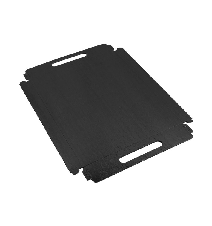 Tacki Papierowe Prostokątny Czarni z Uchwytami 22x28 cm (100 Sztuk) Tacki Papierowe Prostokątny Czarni z Uchwytami 22x28 cm (100 Sztuk)