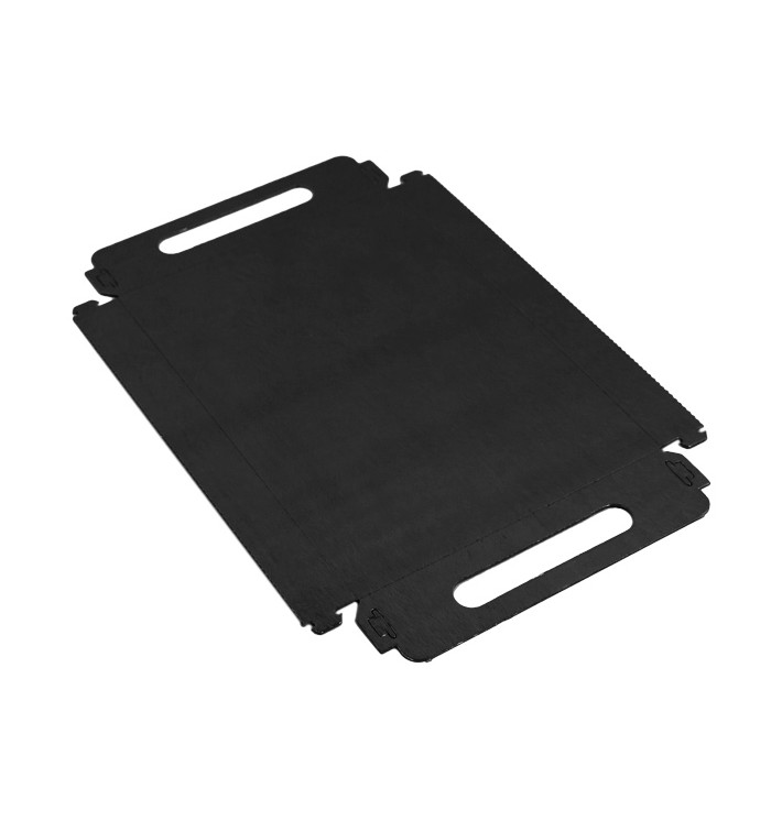 Tacki Papierowe Prostokątny Czarni z Uchwytami 16x23 cm (100 Sztuk) Tacki Papierowe Prostokątny Czarni z Uchwytami 16x23 cm (100 Sztuk)