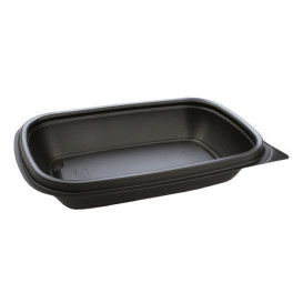 Pojemniki Plastikowe PP Czarni 375ml 20x13x4cm (50 Sztuk)