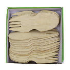 Widelczyki Spork Bambusowe 9cm (20 Sztuk)