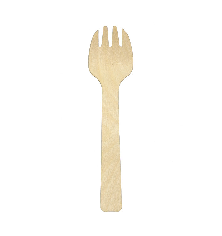 Widelczyki Spork Drewniane 10,5cm (100 Sztuk) Widelczyki Spork Drewniane 10,5cm (100 Sztuk)