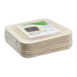 Talerz Drewniane Kwadratowi 11,5x11,5cm (25 Sztuk)