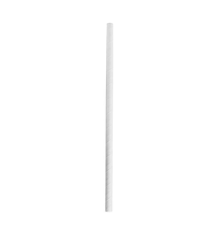 Słomki Prosto Papierowe Białe Smoothie Ø8mm 24cm (100 Sztuk) Słomki Prosto Papierowe Białe Smoothie Ø8mm 24cm (100 Sztuk)