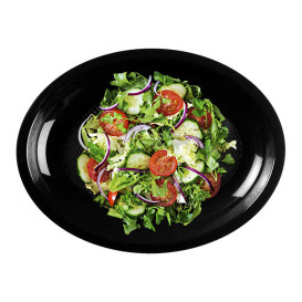 Tacka Twardy Wielokrotnego Użytku Owal Czarni Round PP 31,5x22cm (300 Sztuk)