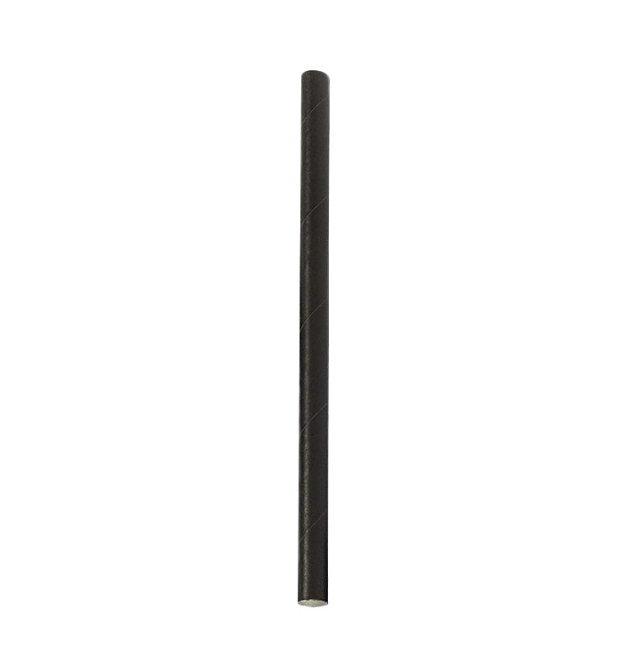 Słomki Prosto Papierowe Czarny Ø8mm 14cm (100 Sztuk) Słomki Prosto Papierowe Czarny Ø8mm 14cm (100 Sztuk)