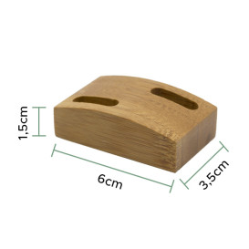 Stojak Bambusowy na Szpikulce do Mięsa 6x3,5cm (10 Sztuk)