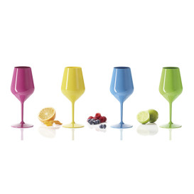 Kieliszki Użytku na Wino Wielokrotnego Tritan Żółty 470ml (6 Sztuk) 