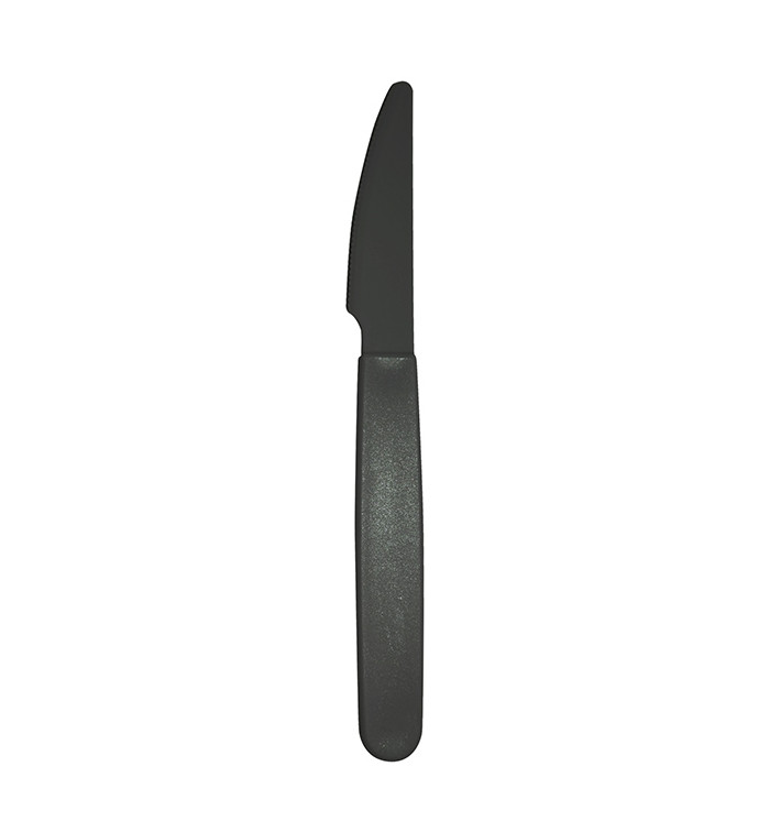 Nóż Wielokrotnego użytku Trwały PP Antracyt 18,5cm (180 Sztuk) Nóż Wielokrotnego użytku Trwały PP Antracyt 18,5cm (180 Sztuk)