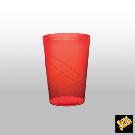 Kubek krystaliczny PS "Moon" Czerwerne Przezroczyste 230ml (50 Sztuk)