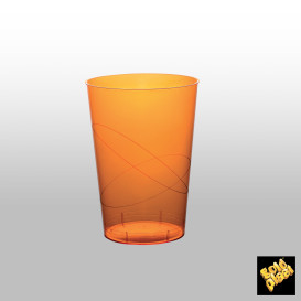 Kubki Plastikowe Księżyc Orange Przezroczyste PS 230ml (50 Sztuk)