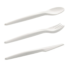 Zestaw sztućców papierowych Kraft Widelec + Nóż + Łyżka + Serwetka (50 Stuks)