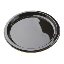 Talerz Plastikowe Okrągłe Czarni 23 cm (25 Sztuk)