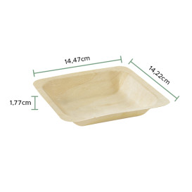 Talerz Drewniane Kwadratowi 14,1x14,1x2,5cm (25 Sztuk)