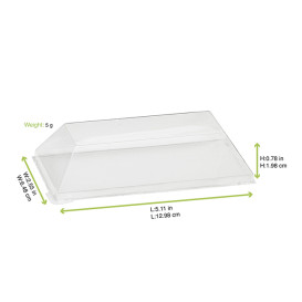Pokrywka Plastikowe PET Przezroczyste 13x6,5cm (25 Sztuk)