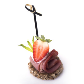 Patyczki Bambusowe do Przekąsek "Knot" Czarni 10cm w pudełku (2.500 Sztuk)