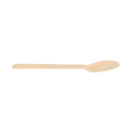 Łyżka Osłoną z Drewno Jednorazowe 16cm (25 Sztuk)