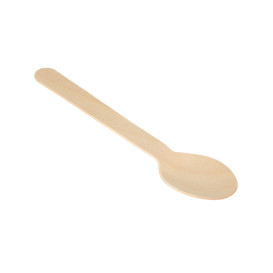 Łyżka Osłoną z Drewno Jednorazowe 16cm (25 Sztuk)