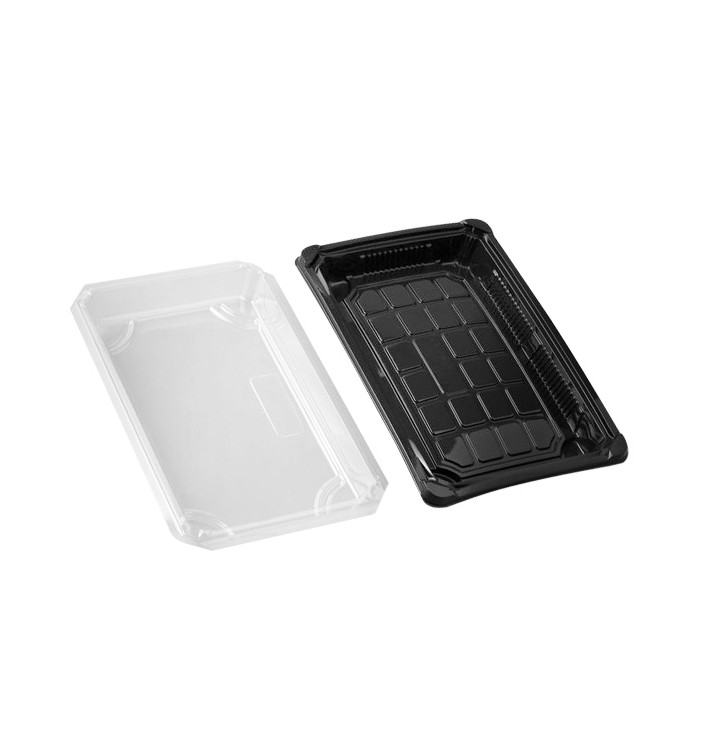 Sushi Tray and Lid PLA Black 15,0x23,0 cm (100 Units)