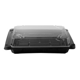 Sushi Tray and Lid PLA Black 13,0x18 cm (100 Units)