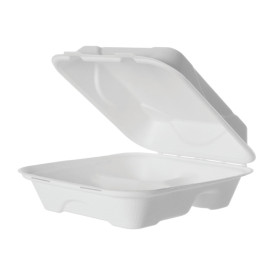 Opakowania MenuBox Trzciny Cukrowej 3C Białe 20x20x7,5cm (50 Sztuk)