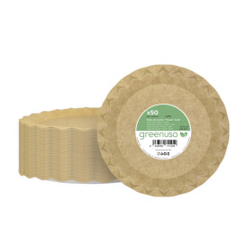 Talerz Papierowe Kraft “Flower” Ø23cm 245g/m² (600 Sztuk)
