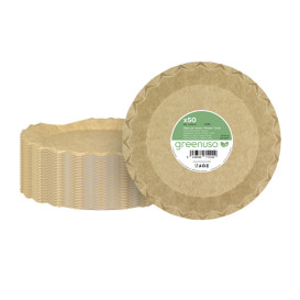 Talerz Papierowe Kraft “Flower” Ø18cm 225g/m² (700 Sztuk)