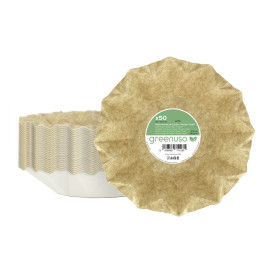 Głęboki Talerz Papierowe Kraft “Flower” Ø16cm 245g/m² (800 Sztuk)