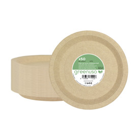 Talerz Papierowe Okrągłe Tłuszczoodporny Kraft Ø22cm 195g/m² (450 Sztuk)