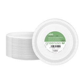 Talerz Papierowe Okrągłe Tłuszczoodporny Białe Ø18cm 220g/m² (50 Sztuk)