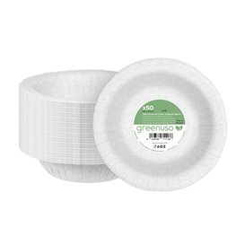 Głęboki Talerz Papierowe Tłuszczoodporny Biały Ø19cm 250g/m² (50 Sztuk)