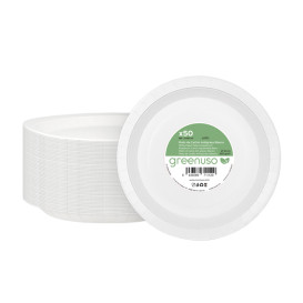 Talerz Papierowe Okrągłe Tłuszczoodporny Białe Ø18cm 250g/m² (50 Sztuk)