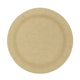 Talerze Papierowe Okrągłe “Radial” Kraft Ø18cm 200gr/m² (650 Sztuk)