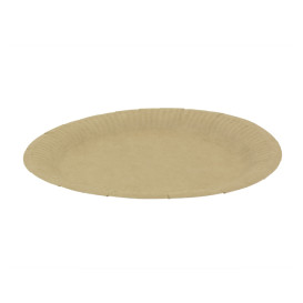 Talerze Papierowe Okrągłe “Radial” Kraft Ø18cm 200gr/m² (50 Sztuk)