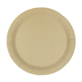 Talerze Papierowe Okrągłe “Radial” Kraft Ø23cm 200gr/m² (50 Sztuk)