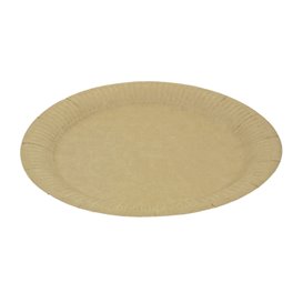 Talerze Papierowe Okrągłe “Radial” Kraft Ø23cm 200gr/m² (50 Sztuk)