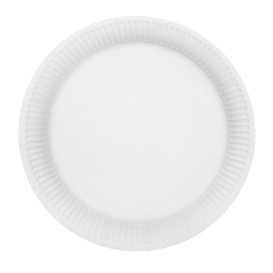 Talerze Papierowe Okrągłe “Radial” Białe Ø23cm 200gr/m² (50 Sztuk)