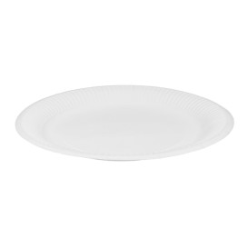 Talerze Papierowe Okrągłe “Radial” Białe Ø23cm 200gr/m² (650 Sztuk)