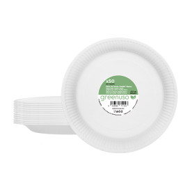Talerze Papierowe Okrągłe “Radial” Białe Ø23cm 200gr/m² (650 Sztuk)