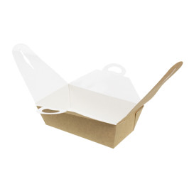 Pudełka na Wynos "Doggi Bag" Kraft z Uchwytami 20x10x7cm 1500ml (20 Sztuk)