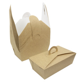 Pudełka na Wynos "Doggi Bag" Kraft z Uchwytami 20x10x7cm 1500ml (20 Sztuk)