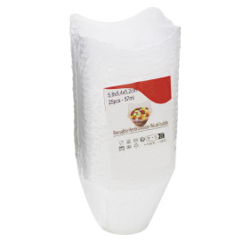 Fingerfood Miska Kwadratowa Wielokrotnego Użytku PP 5,8x5,4x5,2cm 57ml (200 Sztuk)