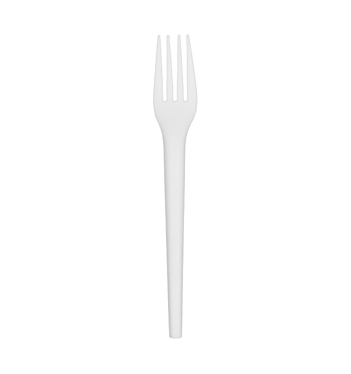 Widelec Biodegradowalny Wielokrotnego Użytku Biały z CPLA 17cm (100 Sztuk) Widelec Biodegradowalny Wielokrotnego Użytku Biały z CPLA 17cm (100 Sztuk)