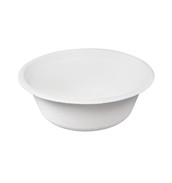 Miska Biała z Trzciny Cukrowej 600ml Ø15,5cm (250 Sztuk) Miska Biała z Trzciny Cukrowej 600ml Ø15,5cm (250 Sztuk)
