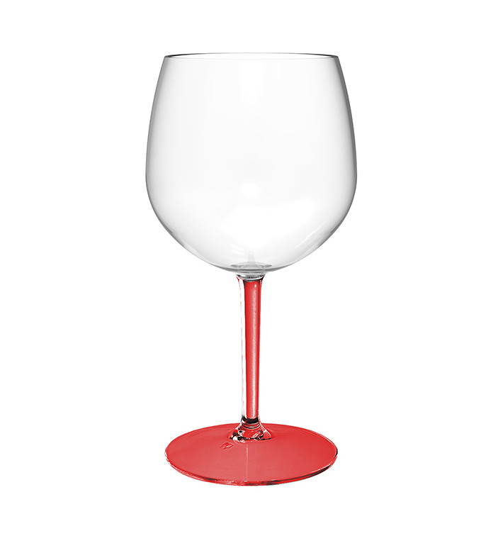 Kieliszki do Ginu z Tonikiem Wielokrotnego Użytku Durable TT Czerwerną Stopką 580ml (6 Sztuk) Kieliszki do Ginu z Tonikiem Wielokrotnego Użytku Durable TT Czerwerną Stopką 580ml (6 Sztuk)