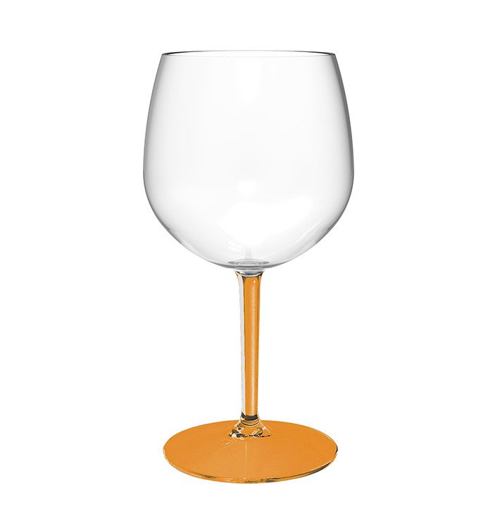 Kieliszki do Ginu z Tonikiem Wielokrotnego Użytku Durable TT Pomarańczową Stopką 580ml (6 Sztuk) Kieliszki do Ginu z Tonikiem Wielokrotnego Użytku Durable TT Pomarańczową Stopką 580ml (6 Sztuk)
