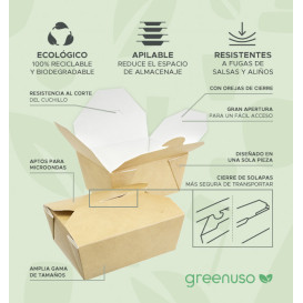 Pudełko Lunch Box Kraft 13x8,5x6cm (45 Sztuk)