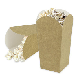 Pudełko na Popcorn Małe Kraft 45g 6,5x8,5x15cm (25 Sztuk)